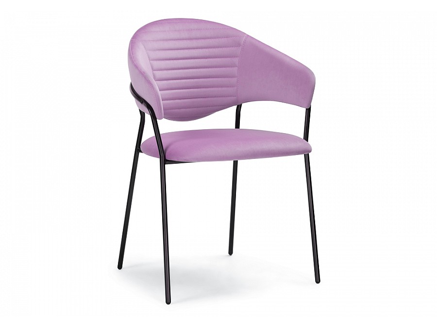 Стул на металлокаркасе Рансол лиловый / черный глянец