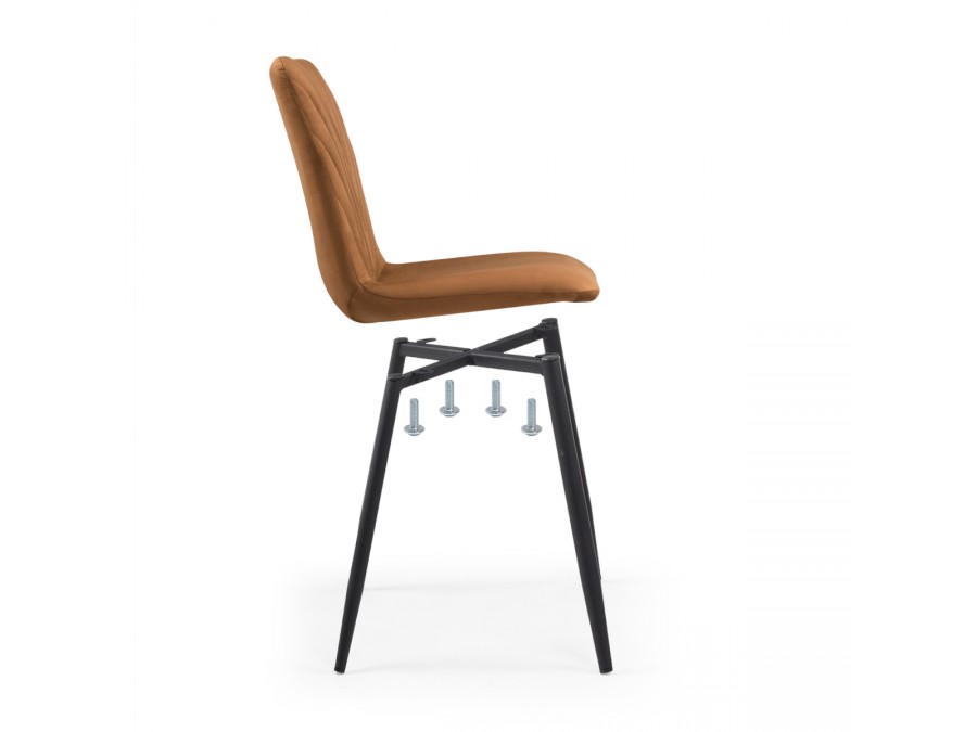 Стул на металлокаркасе Ральф кирпичный / черный