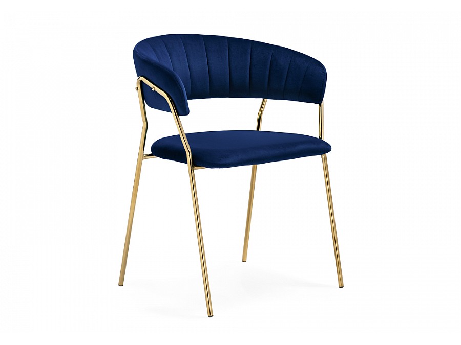 Стул на металлокаркасе Kamelia 1 dark blue / gold