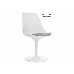 Стул на металлокаркасе Tulip белый / серый
