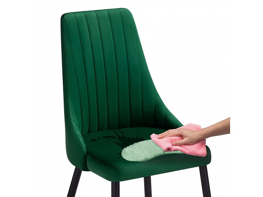 Стул на металлокаркасе Кора зеленый / черный