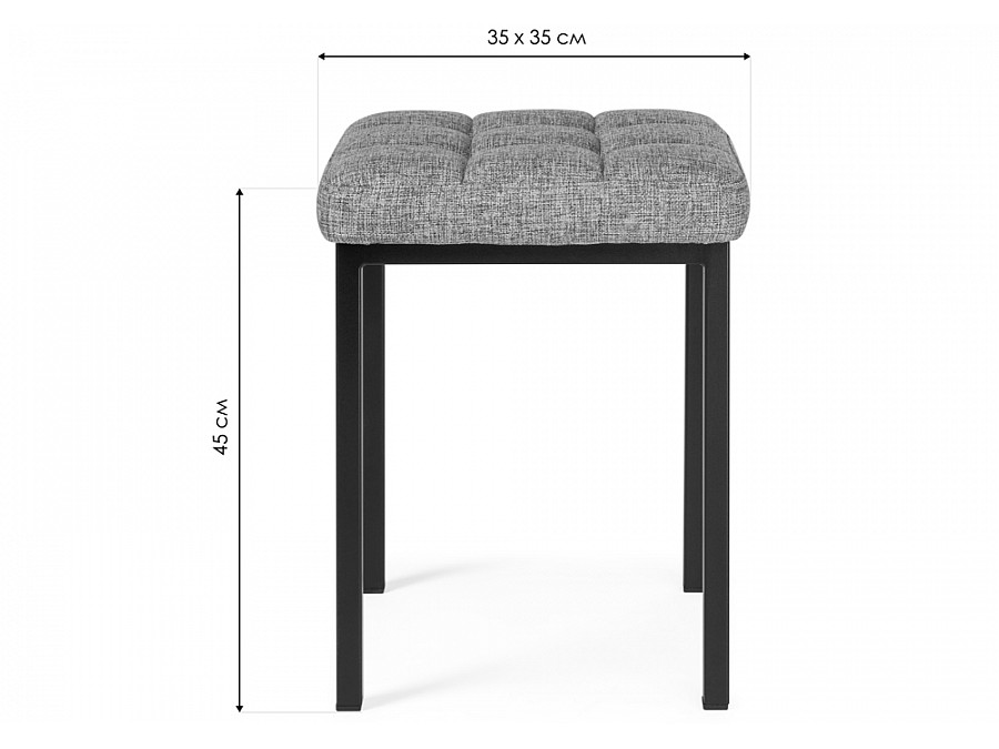 Табурет Байя кожзам темно-серый / черный матовый