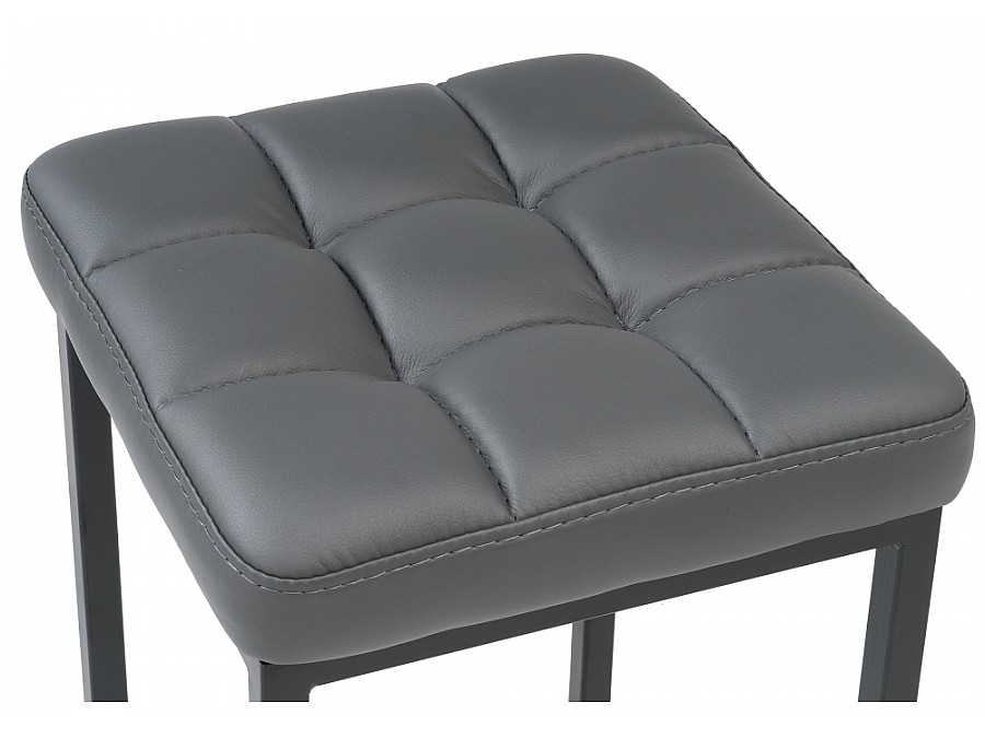 Табурет Байя кожзам темно-серый / черный матовый