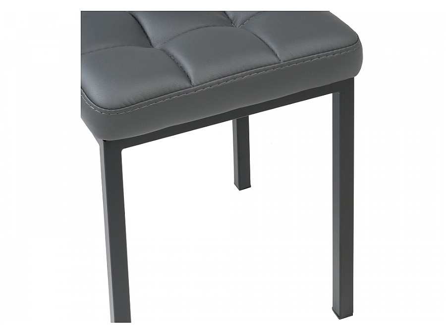 Табурет Байя кожзам темно-серый / черный матовый