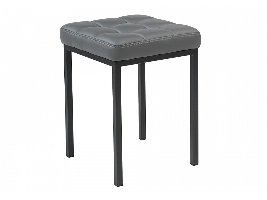 Табурет Байя кожзам темно-серый / черный матовый
