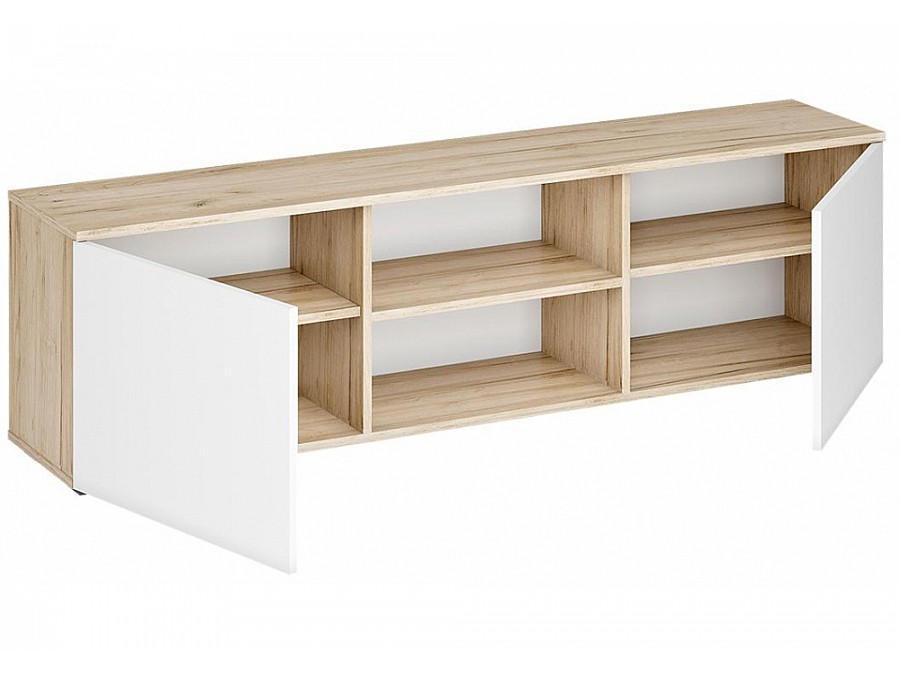 ТВ-тумбы Алетра ТБ01-1600 дуб крафт серый / глянец белый