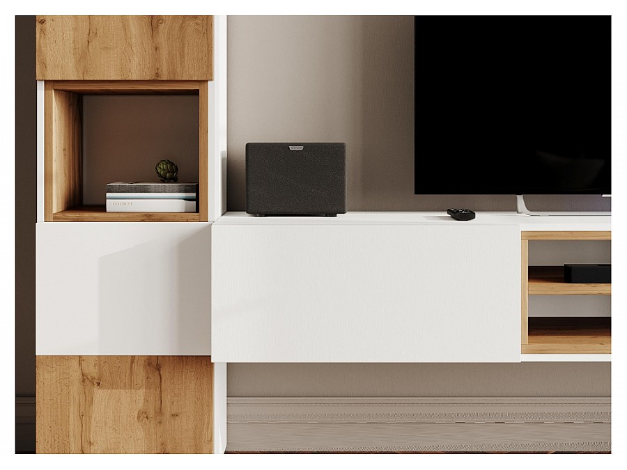 ТВ-тумбы Лонгфорд белый / дуб вотан