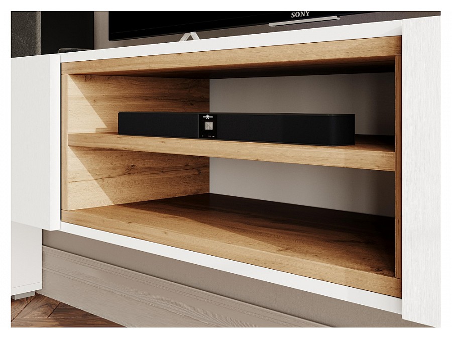 ТВ-тумбы Лонгфорд белый / дуб вотан