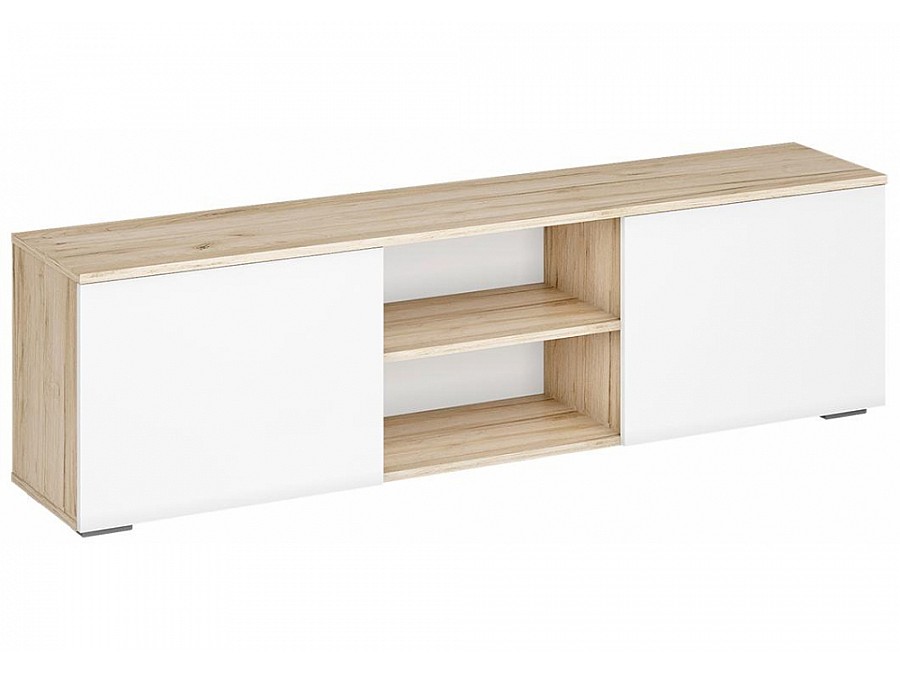 ТВ-тумбы Алетра ТБ01-1600 дуб крафт серый / глянец белый