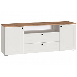 ТВ-тумбы Опра 16.47 белый PE шагрень / дуб золотой craft