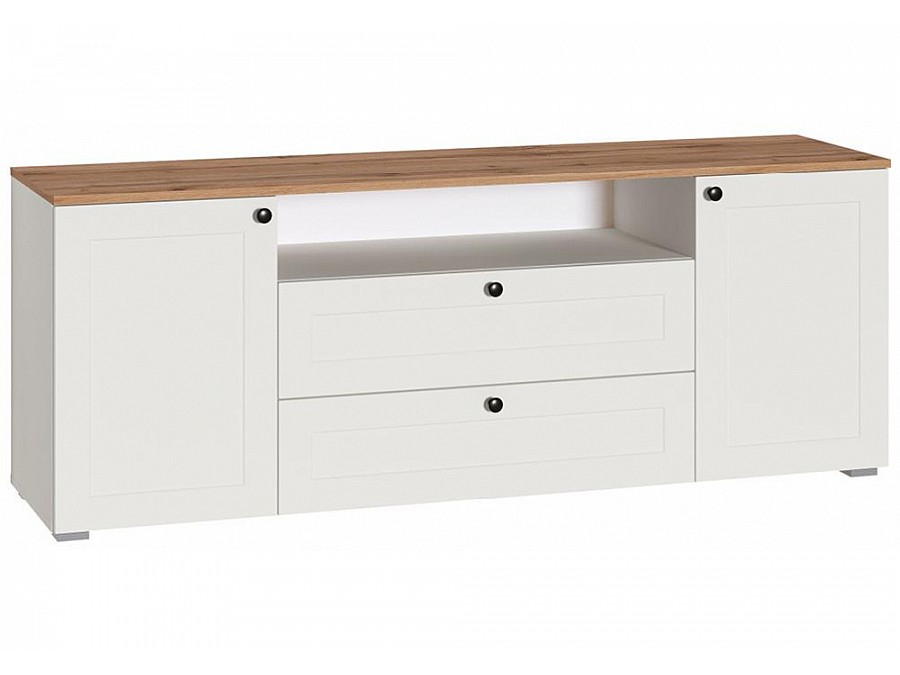 ТВ-тумбы Опра 16.47 белый PE шагрень / дуб золотой craft