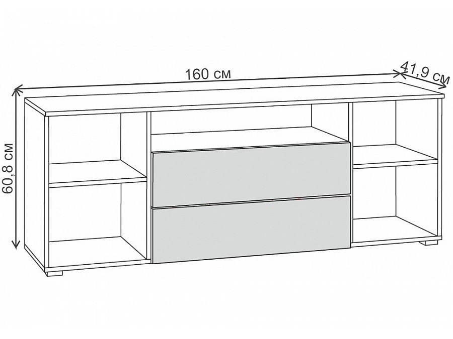 ТВ-тумбы Опра 16.47 белый PE шагрень / дуб золотой craft