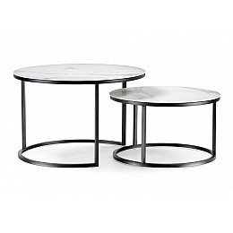 Журнальный стол Плумерия 60,5х39,5(50,5х29,5) белый мрамор / черный