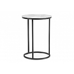 Журнальный стол Иберис 40х56 белый мрамор / черный