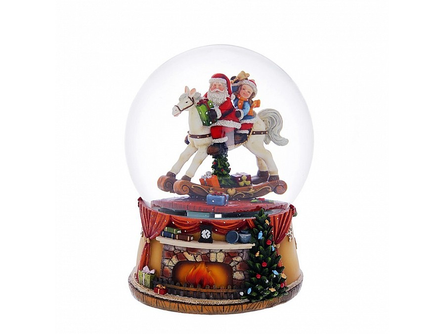 Фигурка декоративная в стекл. шаре с муз. и генерат. Вьюги (3xAAA), D 15 см, L15 W15 H20 см