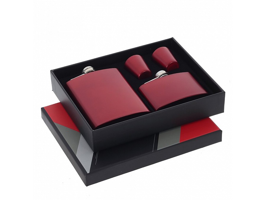 Набор из 4 предм: фляжка 240 мл, фляжка 90 мл, 2 стопки 30 мл, L21 W17 H4,2 см