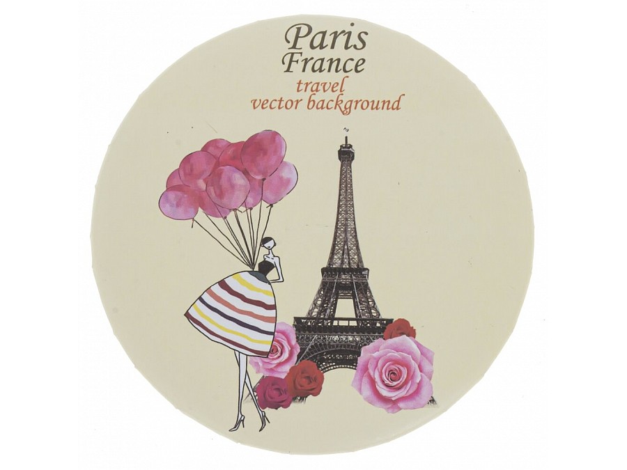 Зеркало карманное, L7 W7 H1 см, 6в.