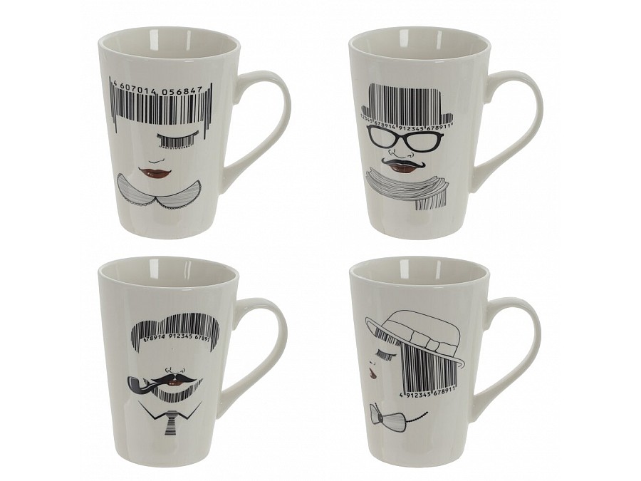 Кружка (кратность 6 шт), 400 мл, L12 W9 H12 см, 4в., (сорт 1,2)