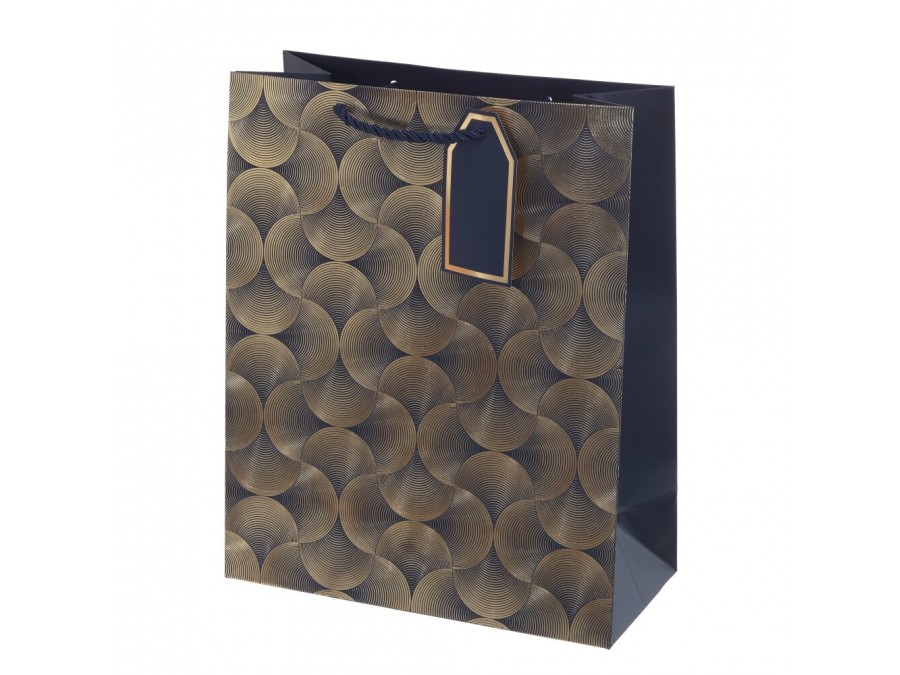 Пакет подарочный (бумага, плотность 210г/м2, блок 12шт), L26 W12 H32 см, 4в.