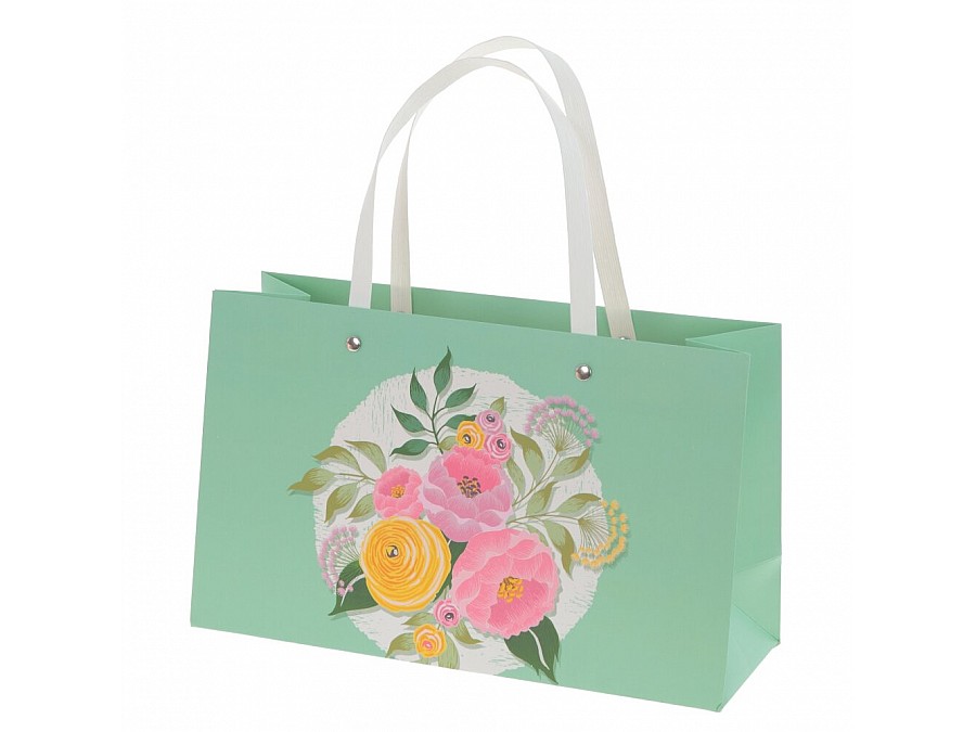 Пакет подарочный (бумага, плотность 210г/м2, блок 12шт), L28 W10 H17 см, 4в.