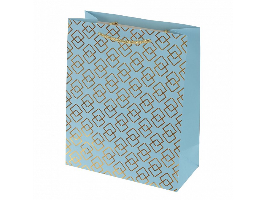 Пакет подарочный (бумага, плотность 210г/м2, блок микс 12шт), L26 W12 H32 см, 4в.