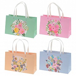 Пакет подарочный (бумага, плотность 210г/м2, блок 12шт), L28 W10 H17 см, 4в.