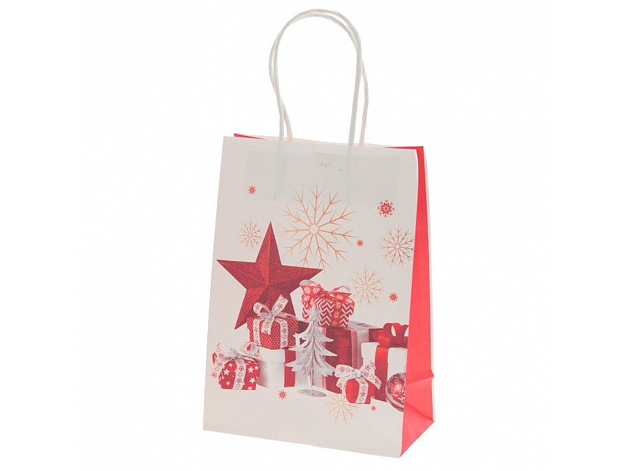 Пакет подарочный (бумага, плотность 120г/м2, блок микс 12шт), L15 W8 H21 см, 4в.