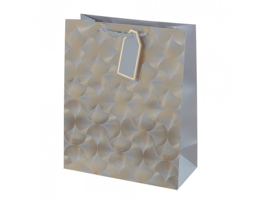 Пакет подарочный (бумага, плотность 210г/м2, блок 12шт), L26 W12 H32 см, 4в.