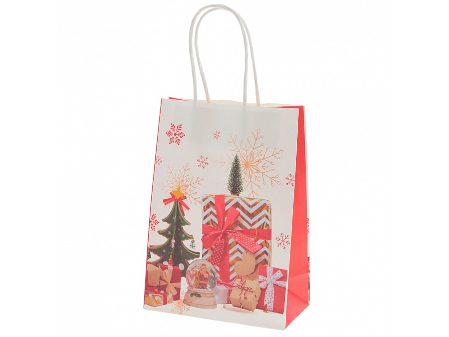 Пакет подарочный (бумага, плотность 120г/м2, блок микс 12шт), L15 W8 H21 см, 4в.