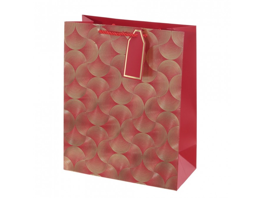 Пакет подарочный (бумага, плотность 210г/м2, блок 12шт), L26 W12 H32 см, 4в.
