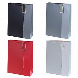 Пакет подарочный (бумага, плотность 210г/м2, блок 12шт), L31 W12 H42 см, 4в.