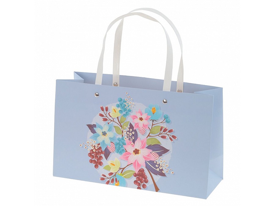 Пакет подарочный (бумага, плотность 210г/м2, блок 12шт), L28 W10 H17 см, 4в.