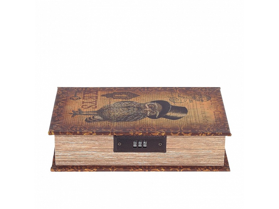 Шкатулка-книга с кодовым замком, L18 W7 H27 см