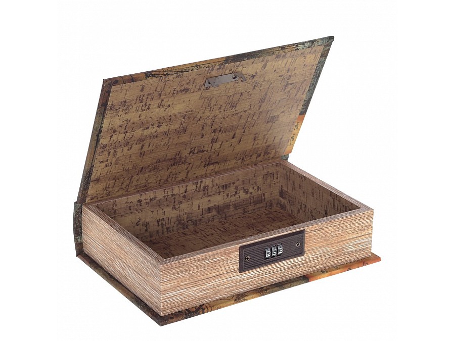 Шкатулка-книга с кодовым замком, L18 W7 H27 см