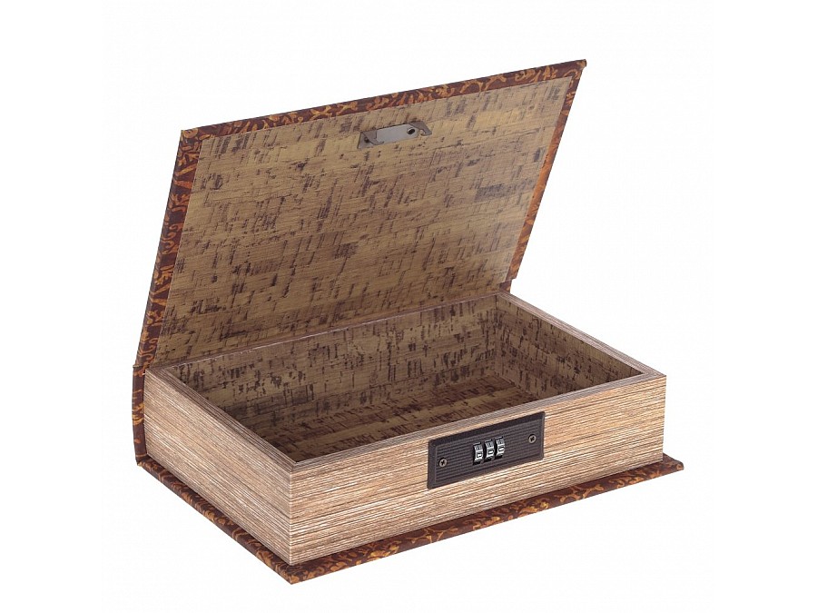 Шкатулка-книга с кодовым замком, L18 W7 H27 см