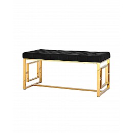 Банкетка-скамейка БРУКЛИН велюр черный сталь золото