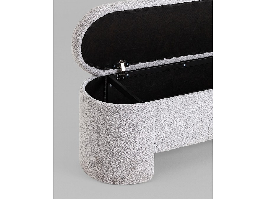 Банкетка Taks с местом для хранения букле светло-серый