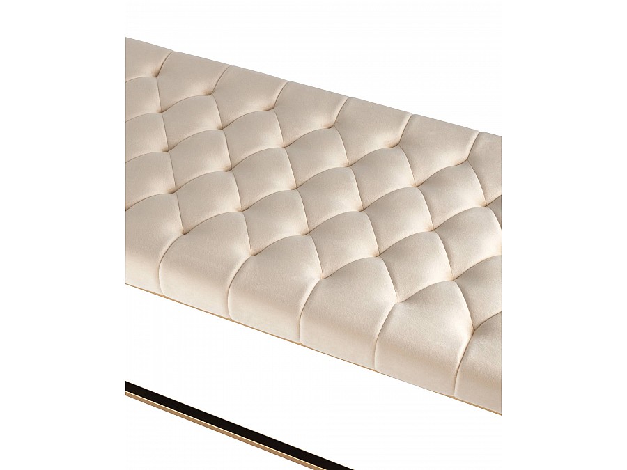 Банкетка ИНСИГНИЯ велюр бежевый сталь золото