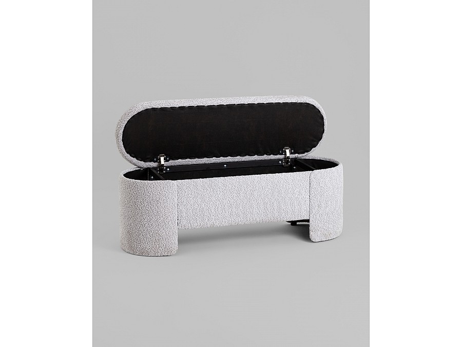 Банкетка Taks с местом для хранения букле светло-серый