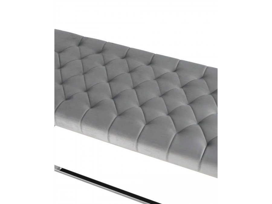 Банкетка ИНСИГНИЯ велюр серый сталь серебро