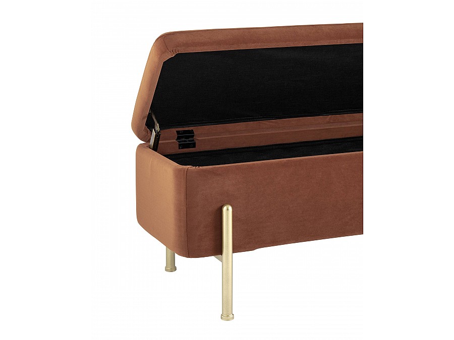 Банкетка Болейн с ящиком велюр терракотовый