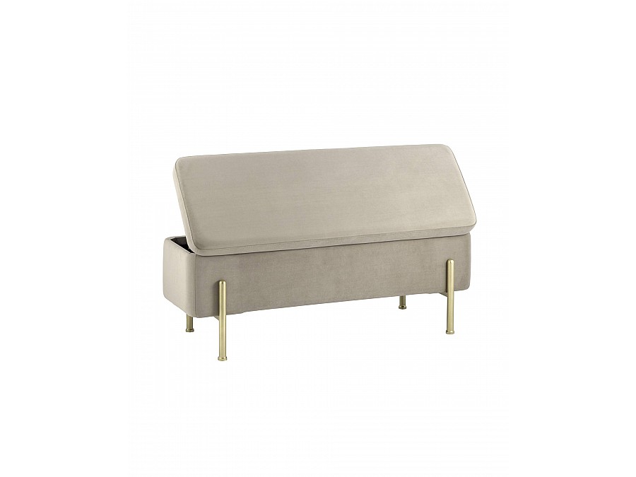 Банкетка Болейн с ящиком велюр бежевый