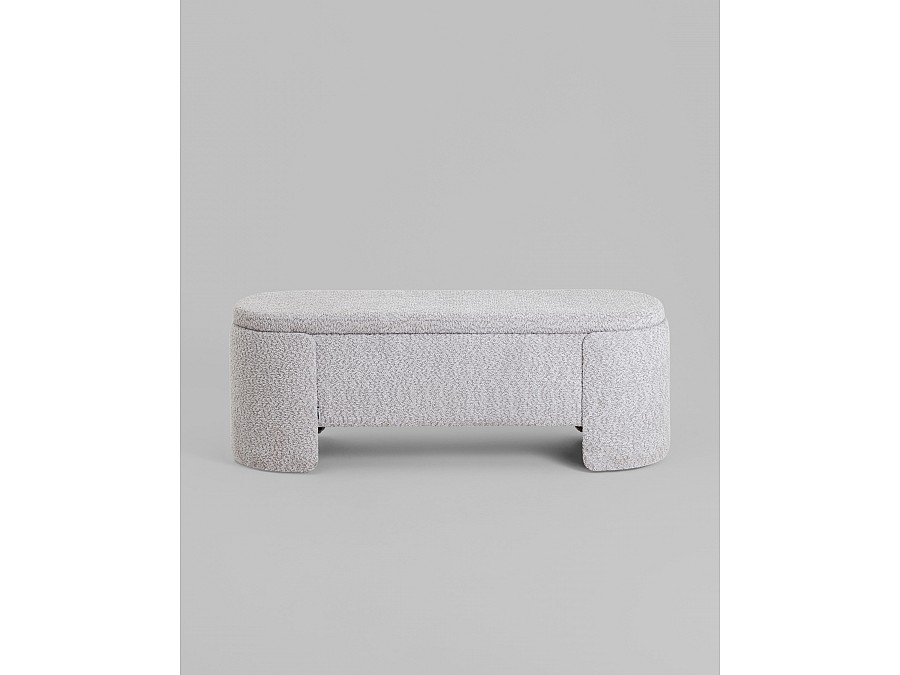 Банкетка Taks с местом для хранения букле светло-серый