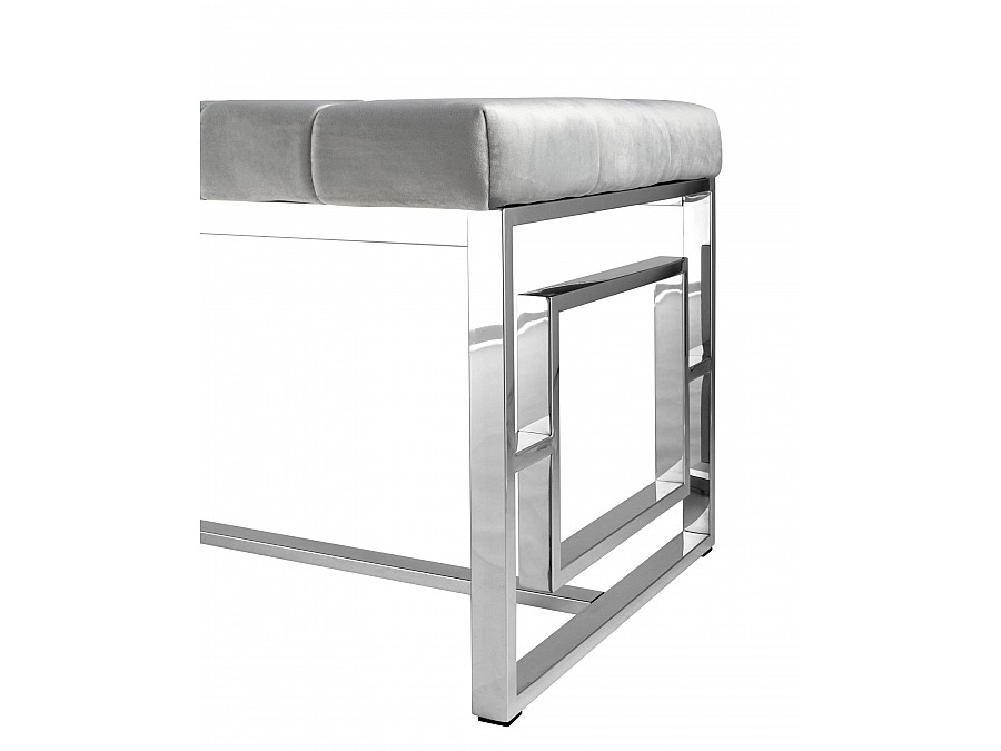 Банкетка-скамейка БРУКЛИН велюр серый сталь серебро