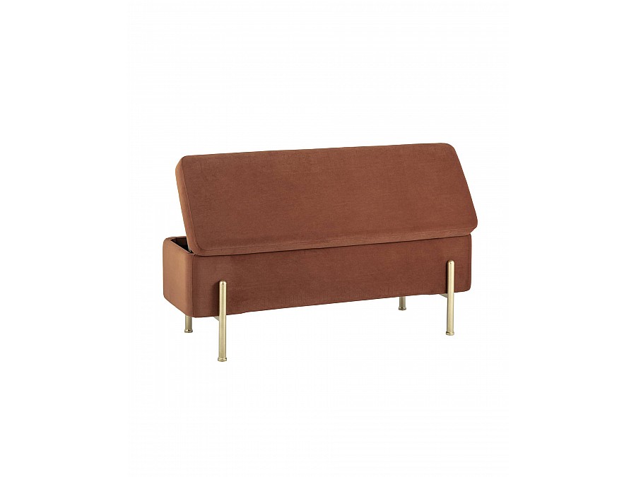 Банкетка Болейн с ящиком велюр терракотовый