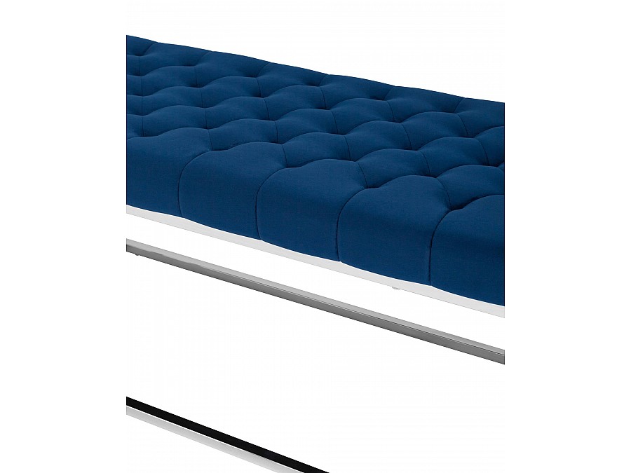 Банкетка ИНСИГНИЯ велюр синий сталь серебро