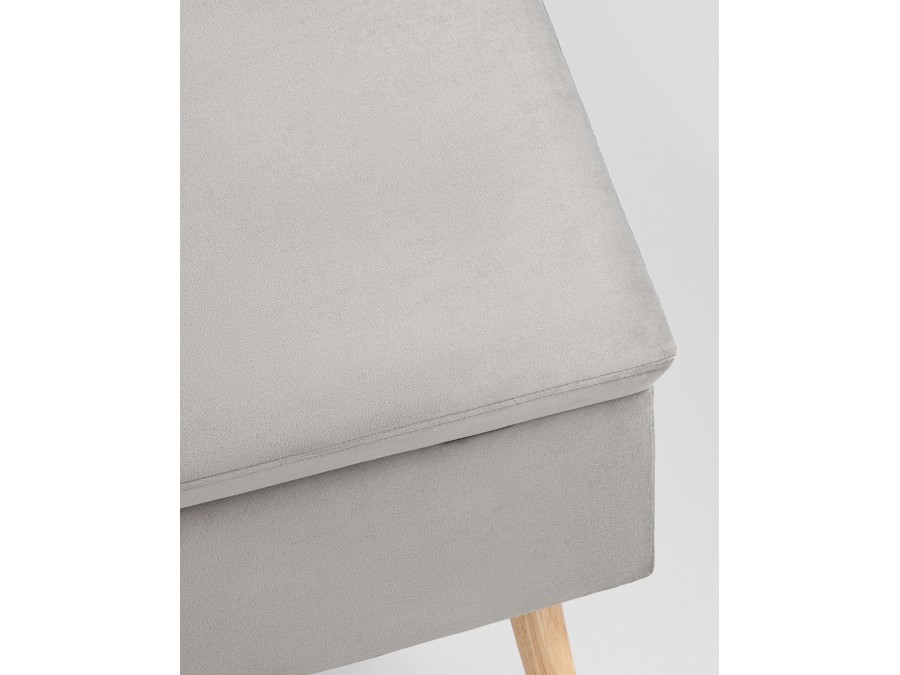 Банкетка Сторми с ящиком, велюр серый