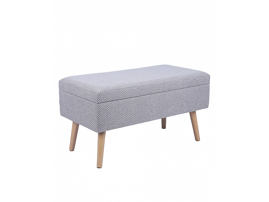 Банкетка Сторми с ящиком серо-бежевый