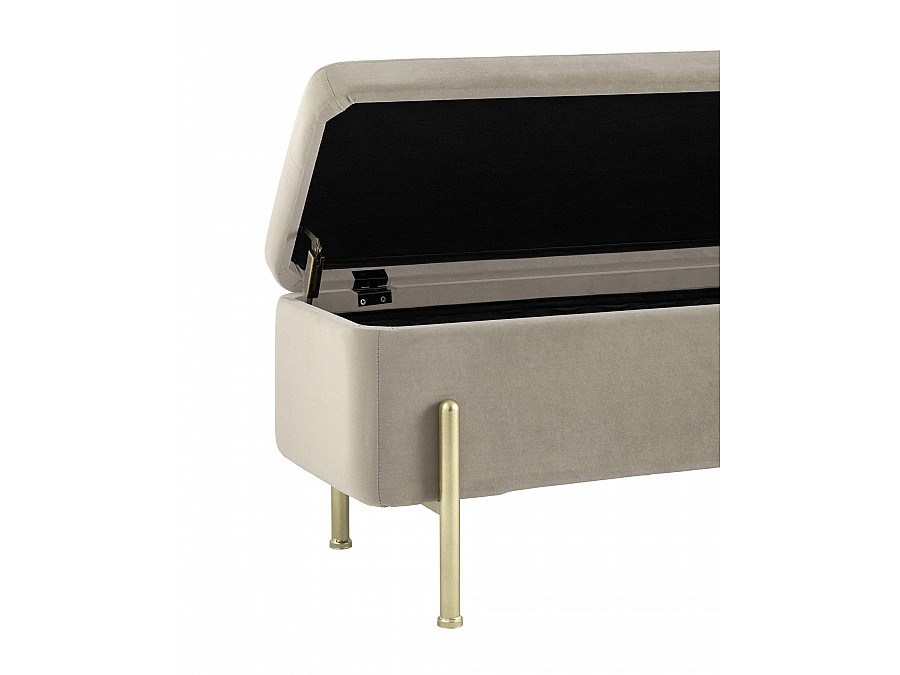 Банкетка Болейн с ящиком велюр бежевый