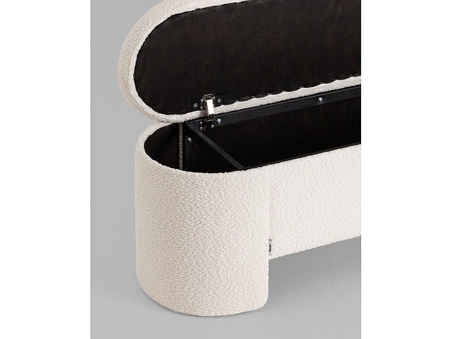 Банкетка Taks с местом для хранения букле белый